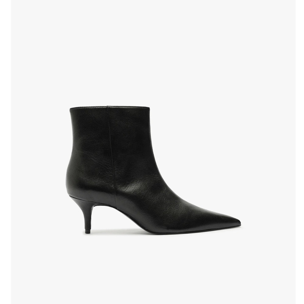 SCHUTZ Mikki Mid Black Leather Ankle Booties